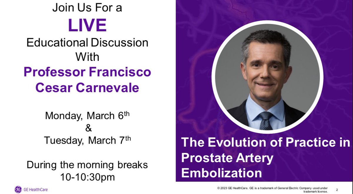 Lisa_Lewis_GE's tweet photo. Attending #SIR23PHX You won’t want to miss the educational discussion with Francisco Cesar Carnevale Monday, March 6th from 10-10:30am in the GE HealthCare’s Booth #713. We will see you there. #GEHealthCare #Interventional #IGS #augmentedreality #irad #Allia #pae #AI https://t.co/2K9DiZ4aue