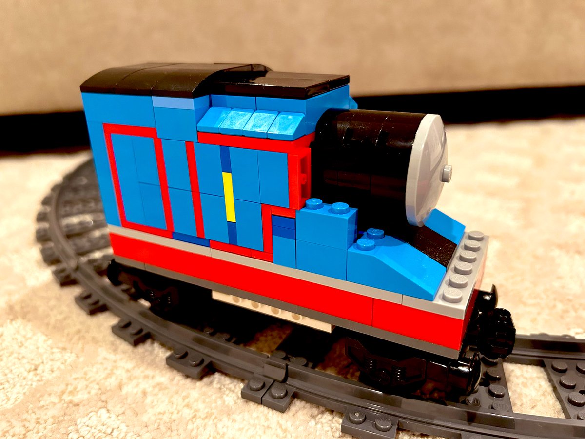 TheEdwinMach's tweet image. He’s now into Thomas the Train so built him #1 and #5 trains! @LEGO_Group #NeedMoreLego