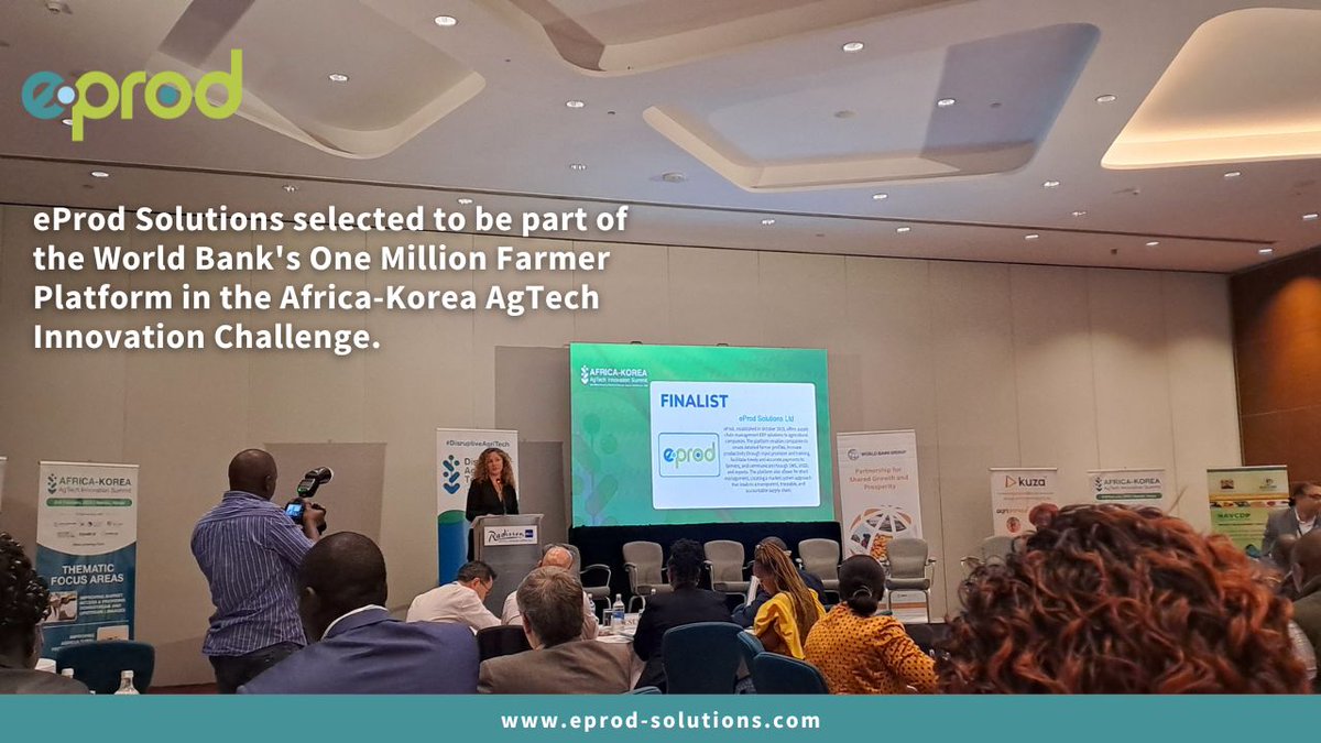 eProd Solutions was selected to be part of The World Bank's One Million Farmer Platform in the Africa-Korea AgTech Innovation Challenge.
Read more here: eprod-solutions.com/one-million-fa…

#eProd #OneMillionFarmersPlatform #WorldBank #supplychainmanagement