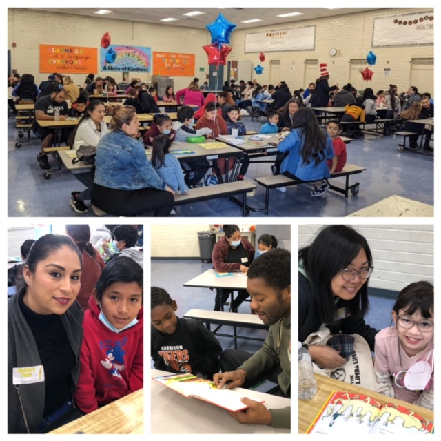 A full house and great time with our @Harrison families and books for special #PTA sponsored event, Donuts with #family and a Book!  #literacy #buildingourfuturetogether  @AmbrizRosie @2KatShoPUSD @PUSDEquityPL @PomonaUnified