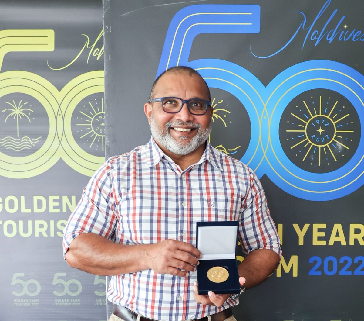 MoTmv's tweet photo. Congratulations to Mr. Ahmed Zahir @Xahir15 Mendhooge, Hithadhoo, Addu City, on getting @MoTmv  @MvTourism50 Appreciation Award for his contributions to #Maldives tourism industry. At present Zahir is the Resort Manager of Angsana Velaavaru. https://t.co/YJ94KU6Ajt