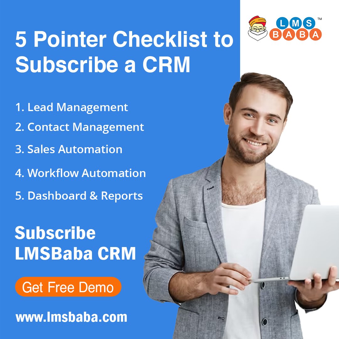 Take your customer relationships to the next level with these essential CRM requirements! 

Subscribe LMSBaba
#lms #lmssoftware #crmsoftware #crm #crmsolutions #customerrelationshipmanagement #crmsystem #eadmanagement #leads #leadgeneration #invoicingsoftware #businessleads