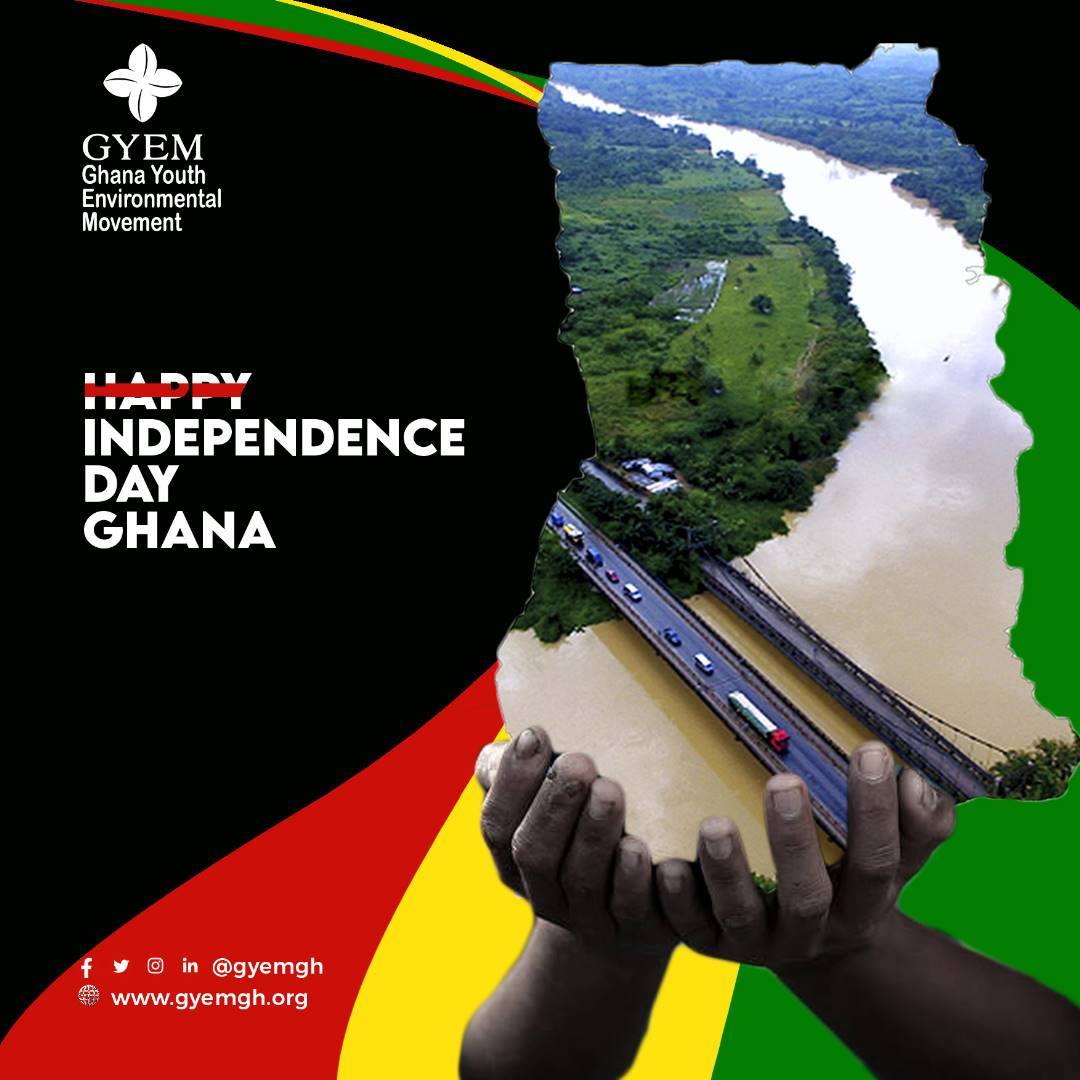 In the spirit of Ghana's 66th independence day celebration, let us take a moment to reflect on the yellow and green in our flag, which represent our wealth of minerals and vegetation. 

Are we satisfied with their current state?

"Happy" Independence Day🇬🇭🇬🇭🇬🇭

#IndependenceDay