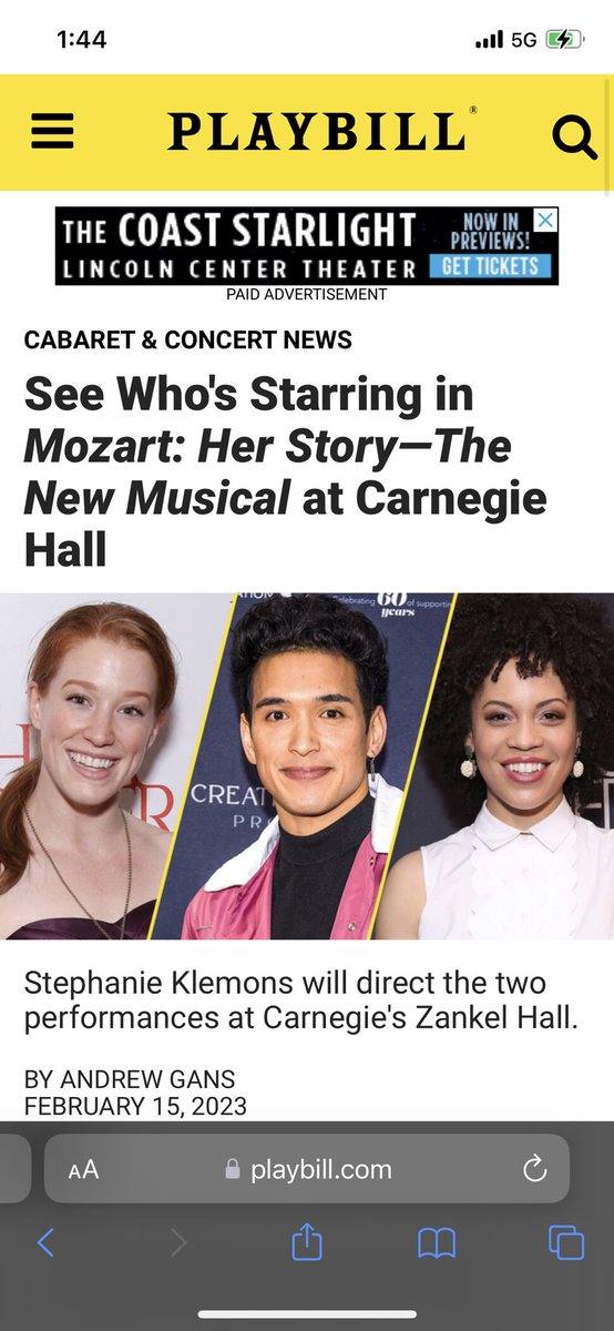 Mega_Chocolates's tweet image. I urge all NYC theatre goers/creators/makers to go see this show if there are any tickets left. It was brilliant. #broadway #theatre #mozartherstory