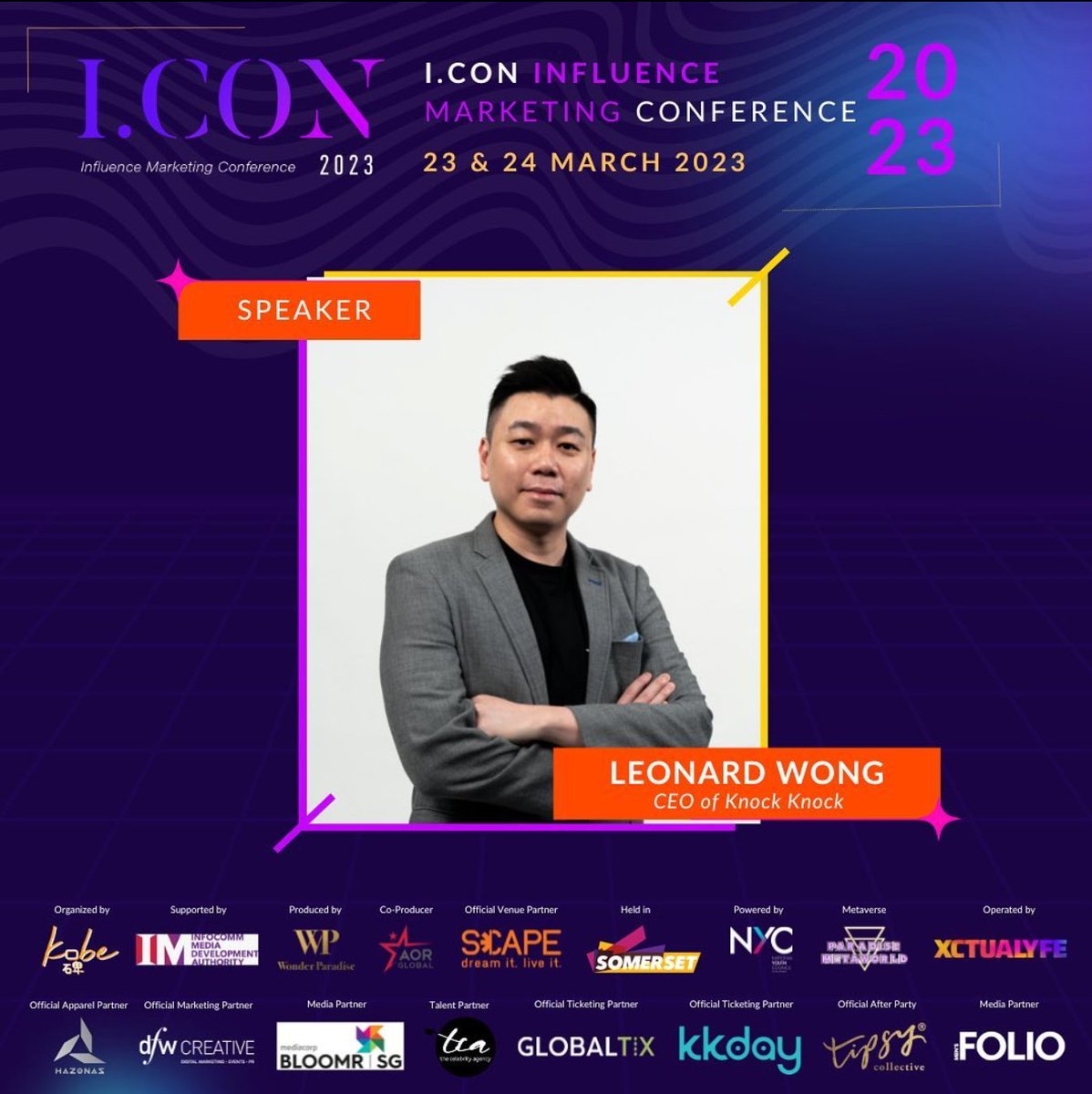 influenceMarcon's tweet photo. oin us in welcoming Leonard Wong, CEO of Knock Knock, to #ICON2023! ✨

With his wealth of experience and innovative approach to influence marketing, you won't want to miss what he has to say. 

Limited tickets available! 🎟️ Get yours now!
Link in Bio

#icon2023 https://t.co/c2qLqdYa6D
