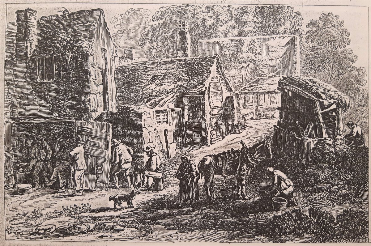 #WhereInWales? This busy scene took place somewhere in #Flintshire in 1816 – can you guess where?🤔 The depiction was originally published in a volume of ‘Etchings of Ancient Buildings’.