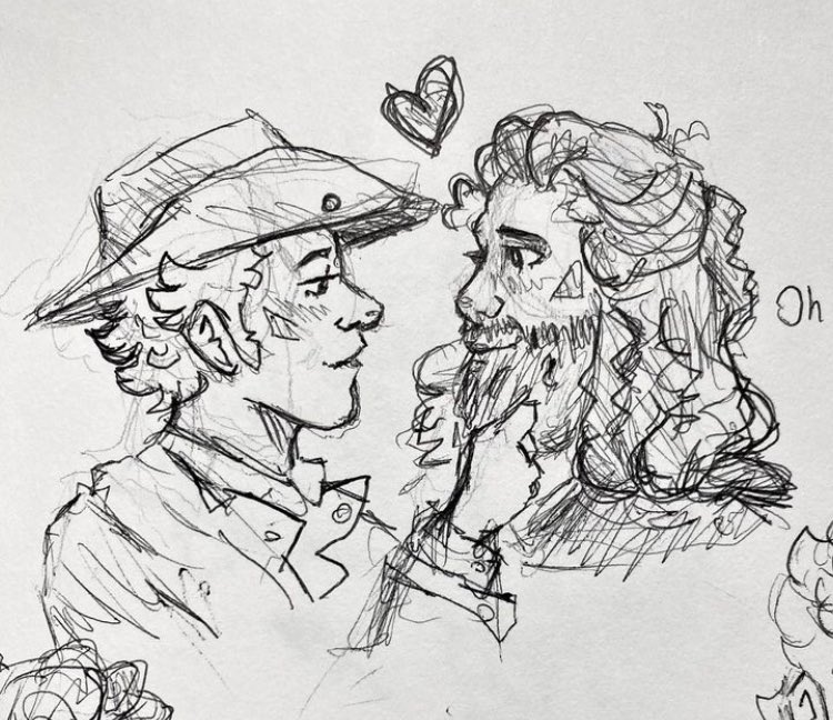 fruitypuddin_'s tweet image. To commemorate OFMD’s one year anniversary I redrew my first ever Gentlebeard sketch 🥲
(See the original in second picture)
.
.
#ofmd #OurFlagBBC #OurFlagMeansDeath #ourflagmeansdeathfanart #OFMDfanart #gentlebeard #StedeBonnet #edwardteach
