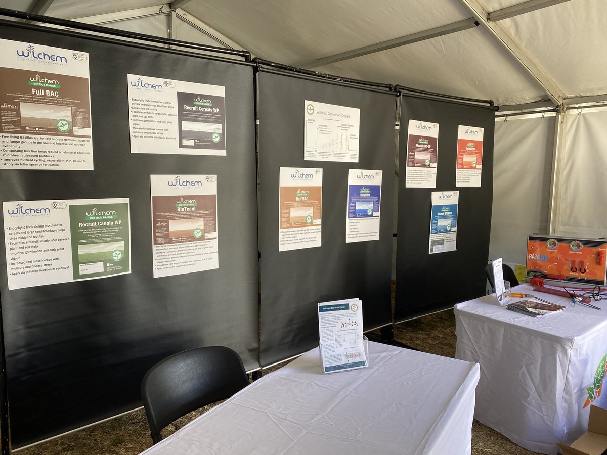 All setup and ready to go at the ⁦<a href="/wimfielddays/">wimmeramachineryfielddays</a>⁩ All the info you need on #Wilchem #Biotics and ⁦<a href="/Furrow_MSA/">Furrow Management Systems Australia</a>⁩ liquid injection options. Come and see us at site S8