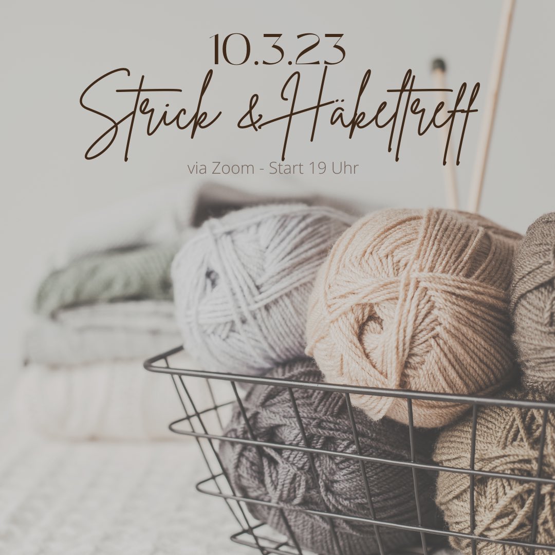 !B 
Das ging jetzt fix: Es ist Frühling! 😍😍🤩🤩

Wir treffen uns immer am 10. eines Monats - 10 Jahre Yarncamp muss einfach gefeiert werden.  🎉 Im März treffen wir uns am 10.3.23 ab 19 Uhr via, um gemeinsam zu stricken und zu häkeln. Link im Blog.