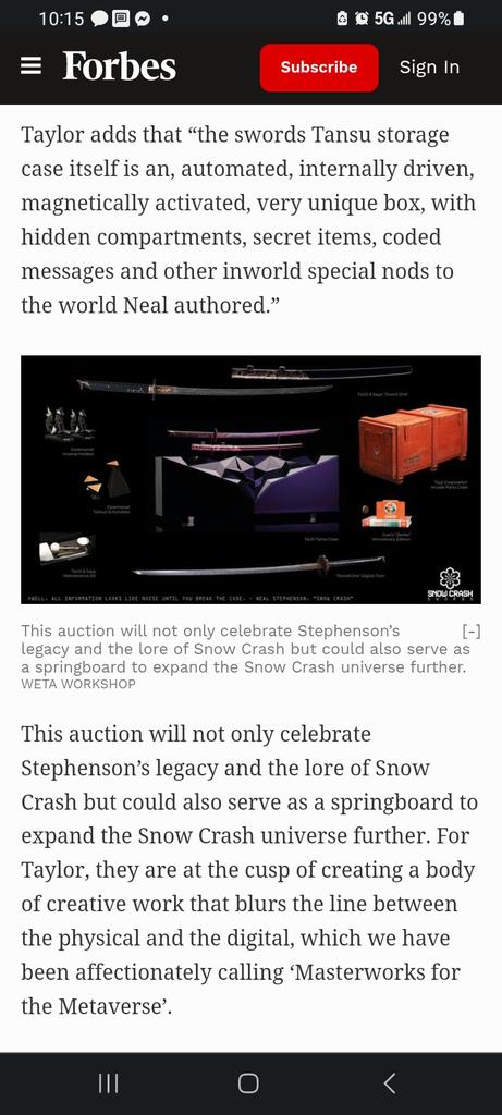 AKDocHBarbarosa's tweet photo. For #Web3 Collectors, @nealstephenson #SnowCrash tge #Deliverator Tachi #Ronin Dueling Sword by @WetaWorkshop makers of #LoTT, #GoT 1-Of-1 #NFT Is Ultimate #Metaverse Artifact W Bespoke Utility cc @MichaelJaiWhite @jetli_official @LupeFiasco @bunjinkan_yyc
https://t.co/PRPTnqXFq7 https://t.co/1DSZXsu7uK
