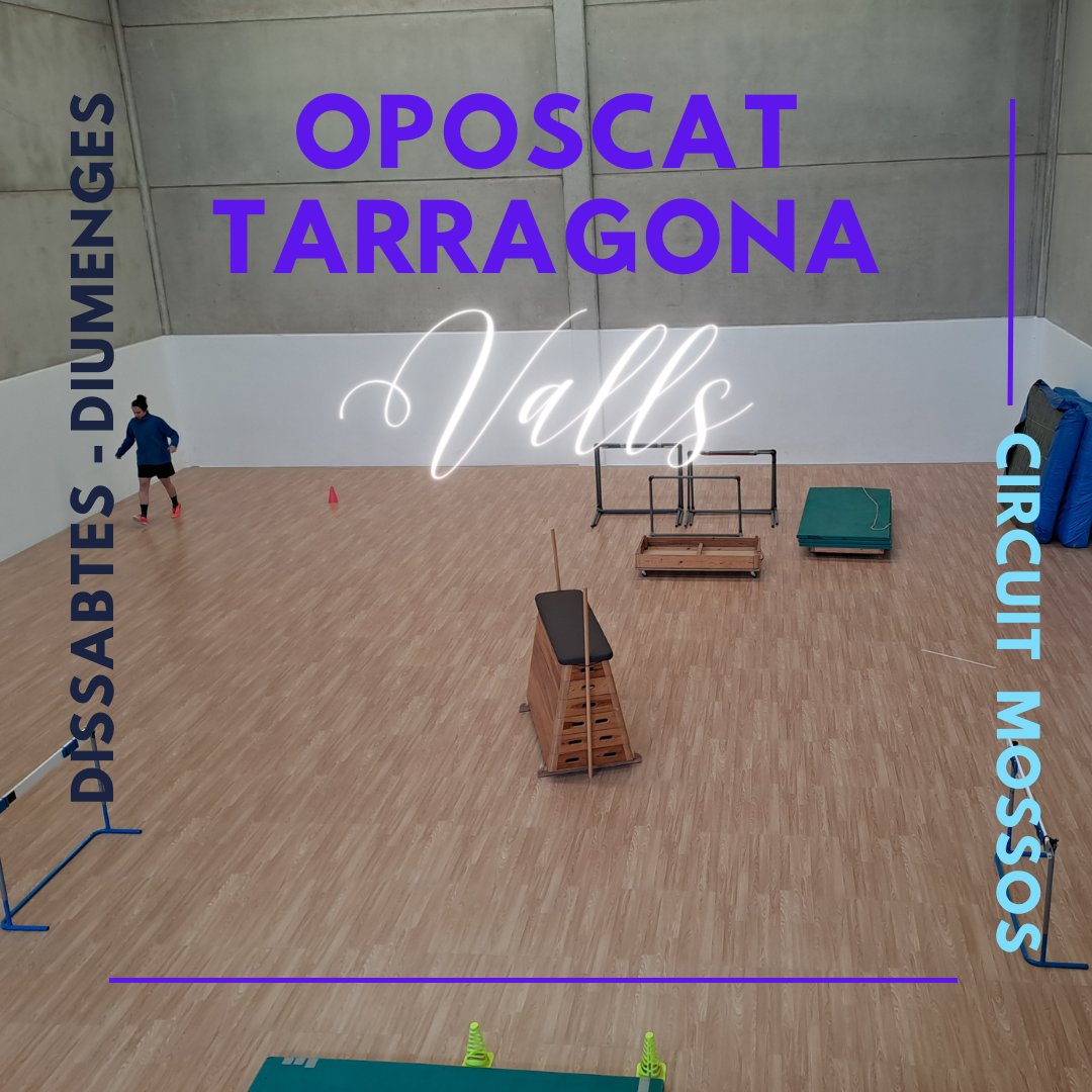 Pròxim cap de setmana iniciem els entrenaments de #circuitagilitatmossos a Oposcat-Tarragona (Valls). Entrenaments en grups reduïts, material oficial i entrenadors especialitzats. Dissabtes matí i tarda i diumenge matí. Comença a preparar-te. #oposiciómossos