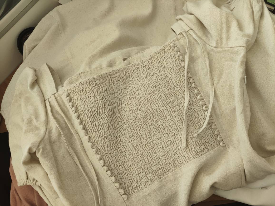 wheatlydesign's tweet photo. Getting the next batch of samples to prepare for my next drop, the front needs a lot of work but they nailed the back. The drawstrings are there so you can adjust the height of the shoulders. They also create cute bows in the back https://t.co/5Yt0hcXYs3