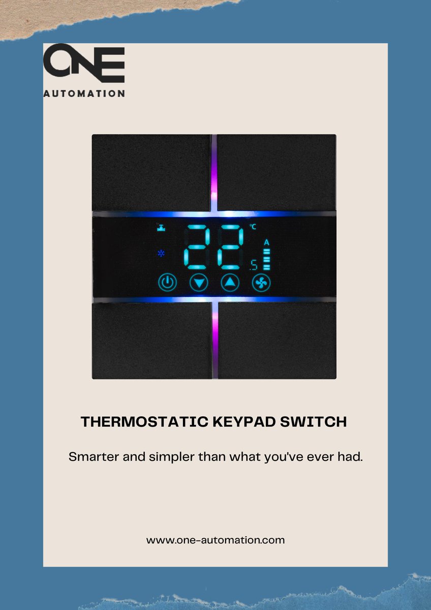 OneAutomation__'s tweet image. Not just an ordinary thermostat, this thermostatic keypad switch is equipped with touch panels that makes it easier to use.

Get in Touch +971 4 5851943 | info@one-automation.com

#smarthome #thermotstats #smartkeypad #keypad #homeautomation #homeautomationsystem #smartliving