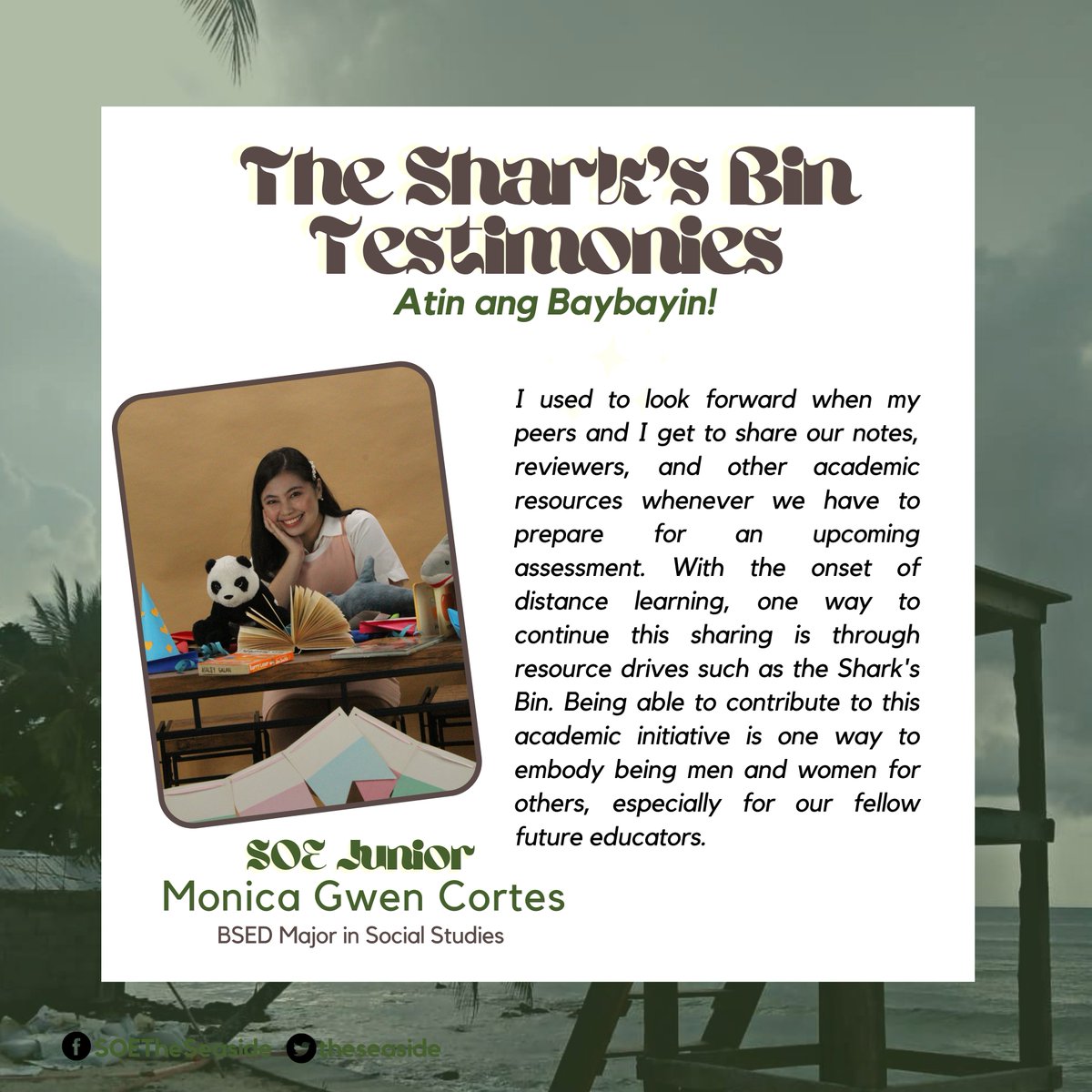 AcademicDen's tweet photo. Sharks! Looking for tips on how to reach the reefs? 🪸🐚
Let us hear from our Junior sharks, Monica Gwen Cortes and Kathy Pariñas, as they tell us about how sharing is caring in their Shark's Bin experience! 🦈

#SeasideAcademicDen🏖️ https://t.co/oidVMVsrcl
