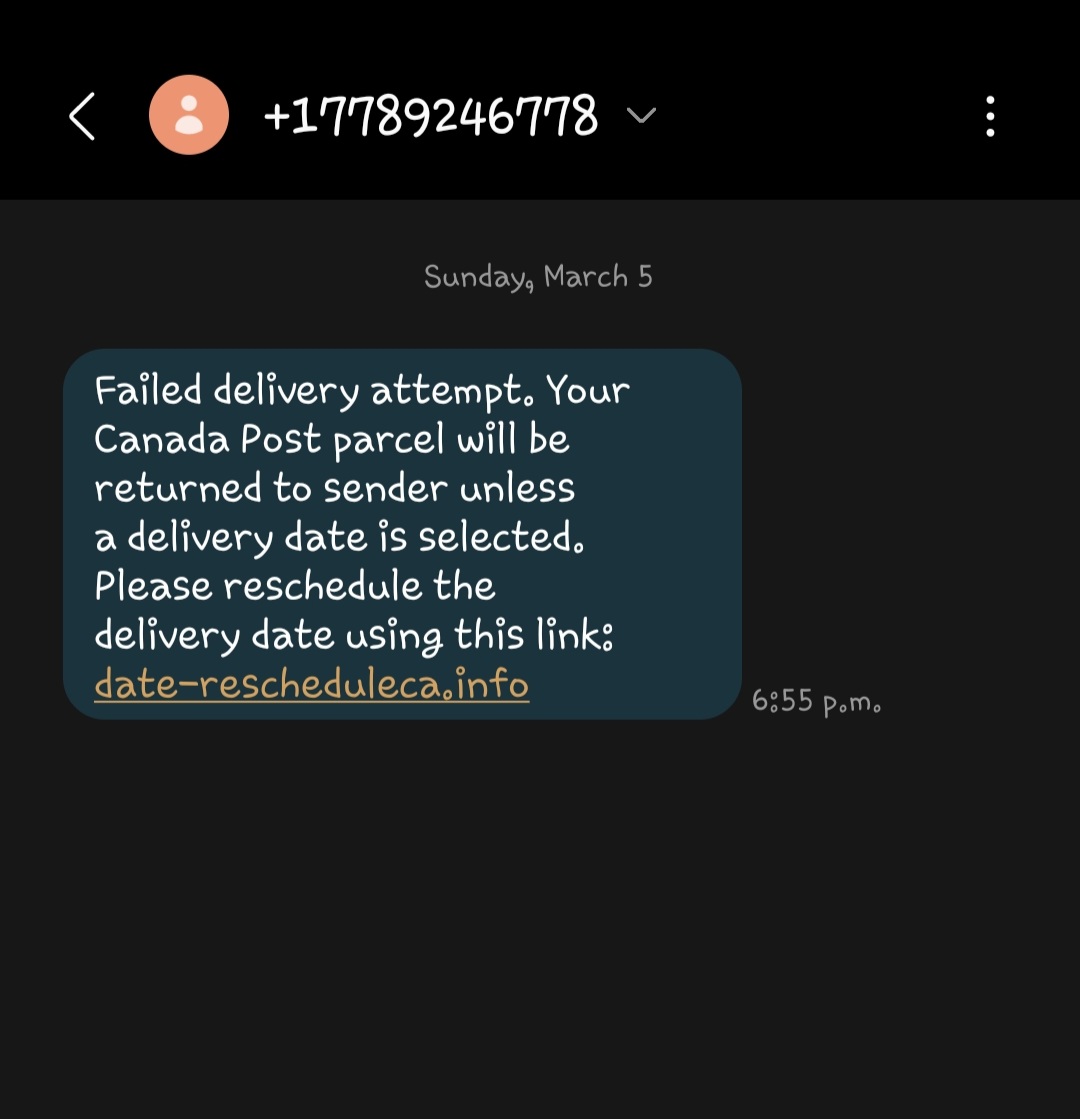 leyanneternity's tweet photo. @canadapostcorp hi is this a new system? Or scam? Usually i get a tag no like this or the package i just left at the door. https://t.co/cEe6gEDDCp