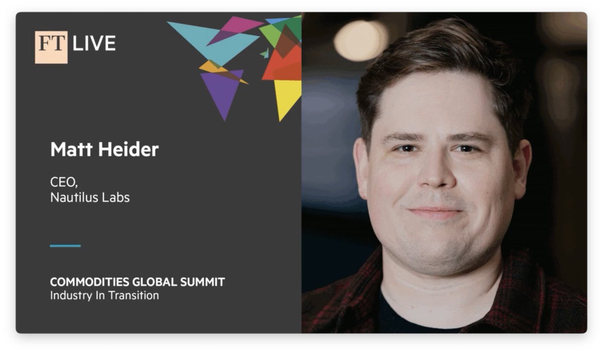 Nautilus Labs powered by Danelec (@nautiluslabs1) on Twitter photo ICYMI: <a href="/Matt__Heider/">Matt Heider</a> will be speaking at the <a href="/ftlive/">Financial Times Live</a> Commodities Global Summit in Switzerland on Mar 22. Meet Matt and the team in Switzerland and schedule your in-person or virtual meeting: bit.ly/3yi7qW1.
#FTCommodities #Decarbonization <a href="/FinancialTimes/">Financial Times</a> ICYMI: <a href="/Matt__Heider/">Matt Heider</a> will be speaking at the <a href="/ftlive/">Financial Times Live</a> Commodities Global Summit in Switzerland on Mar 22. Meet Matt and the team in Switzerland and schedule your in-person or virtual meeting: bit.ly/3yi7qW1.
#FTCommodities #Decarbonization <a href="/FinancialTimes/">Financial Times</a>