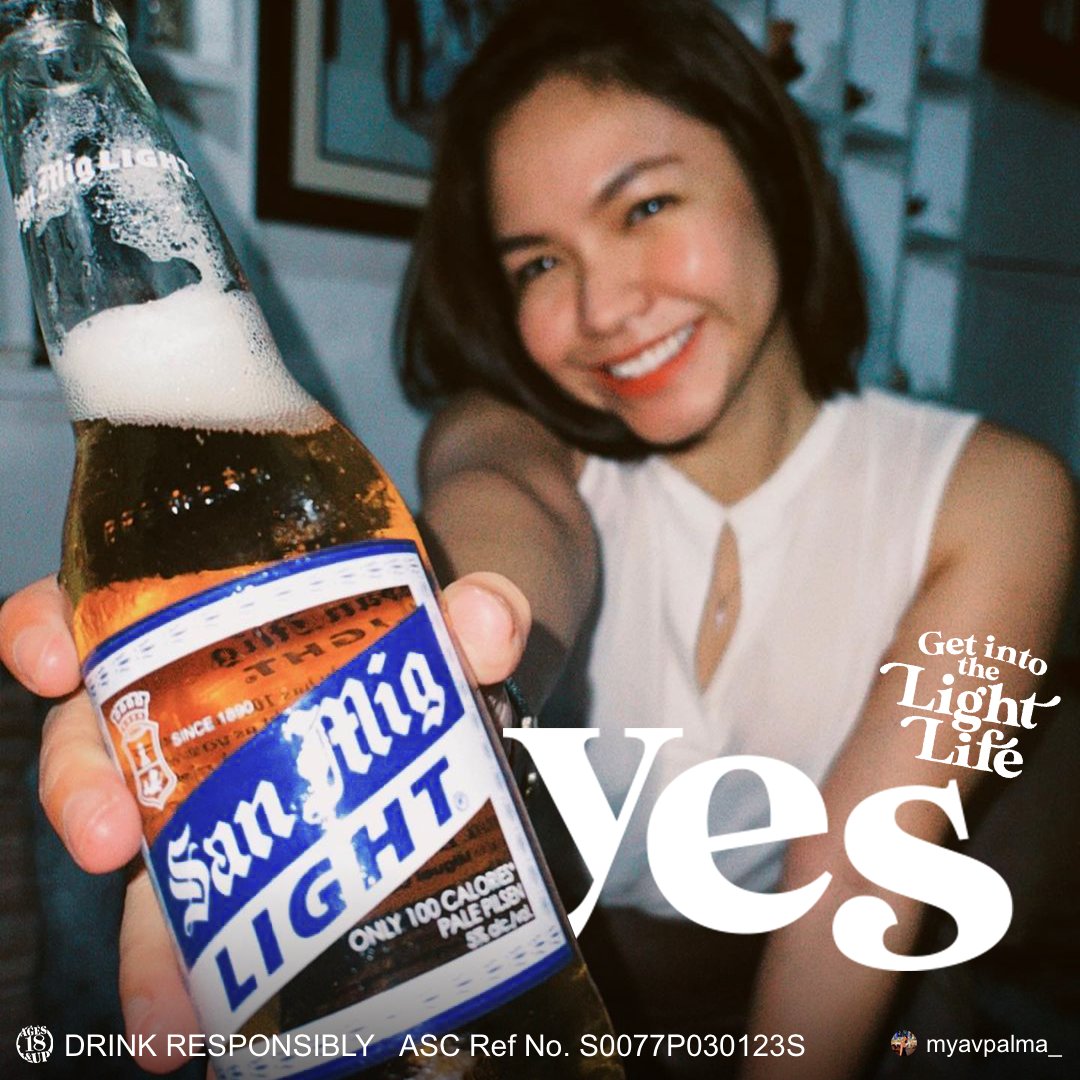 SanMigLightPH's tweet photo. Any mahaba-habang usapan starts with a YES! #GetIntoTheLightLife and get the convo going with San Mig Light. Drink responsibly. https://t.co/bGhmTSpHKQ