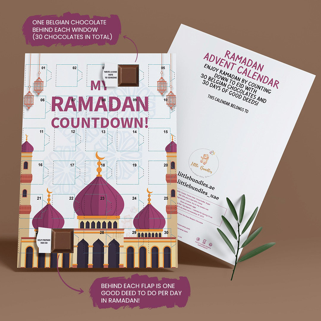 LittleBundlesAE's tweet photo. We've got a new product that's selling fast:
The Ramadan Chocolate Advent Calendar &amp; Good Deeds Calendar - together as one!

https://t.co/QCafiEAsGv

Can be personalised if you wish.

Get into the spirit of Ramadan - less than 2 weeks to go!

#Ramadan https://t.co/DnjtdL0PdD