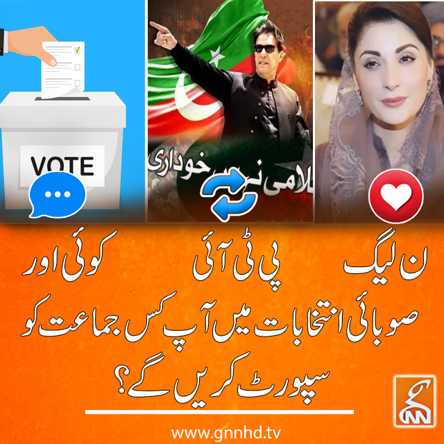 صوبائی انتخابات میں آپ کس جماعت کو سپورٹ کریں گے؟
#GNN #Breaking_News #NewsUpdates #GNN_Updates