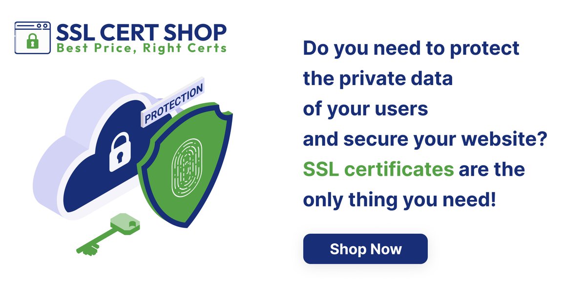 sslcertshopcom's tweet photo. #cybersecurity #onlinesecurity #SSLcertificates #SSLcertshop https://t.co/PMUZZE1x8B