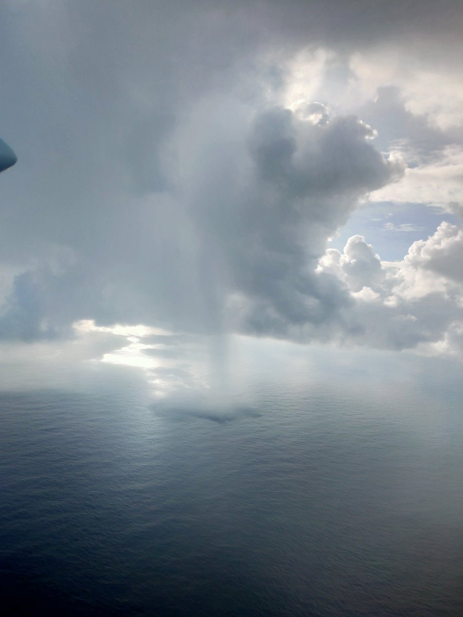 mytagimoucia's tweet image. Isolated Thunderstorms &amp;amp; rain 🌧️ 🤩 View in the North late this afternoon on our way to Butaritari atoll where I picked up my precious cargo, pre-ordered taro leaves 😁 #Kiribati 🇰🇮