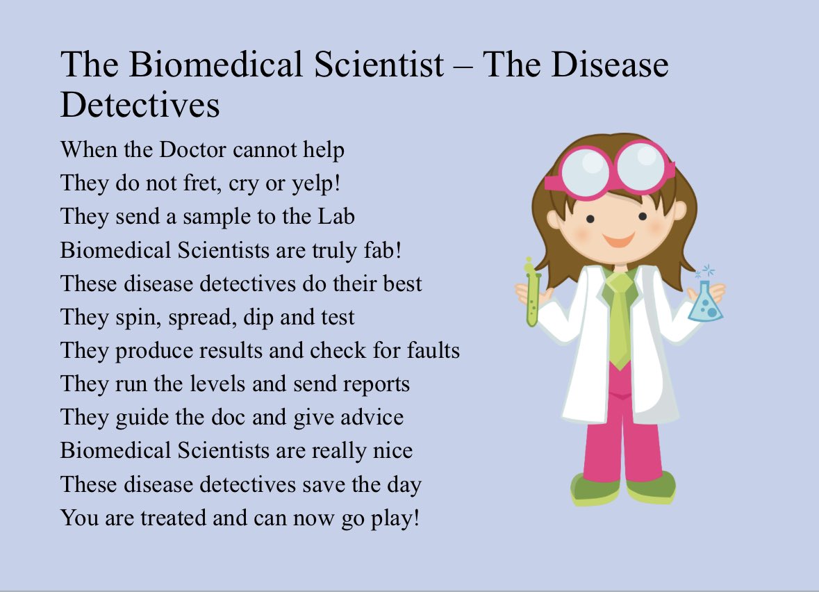 A little poem celebrating #biomedicalscientisits #healthcarescientists @IBMScience @RCPath @TheACBNews @_EFLM @ASCLS