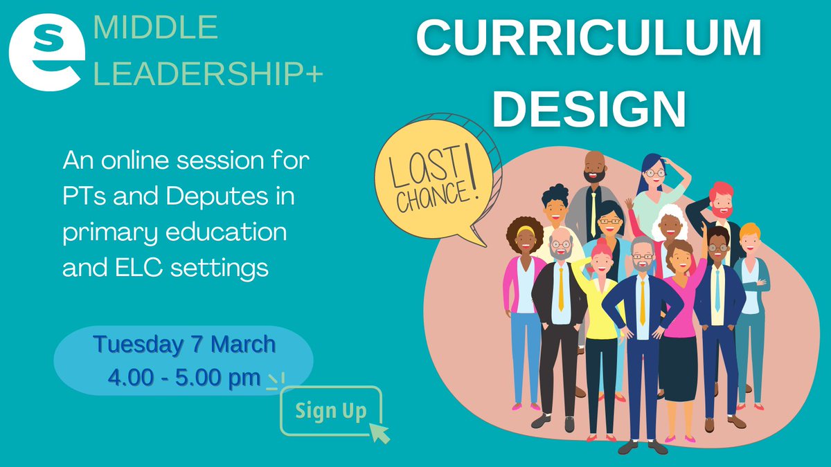 EdScotPLL's tweet image. Don&apos;t miss our curriculum design in ELC and primary settings #EdScotML online session tomorrow from 4:00 - 5:00pm.

Last chance to sign up :ow.ly/yHQz50N826Q