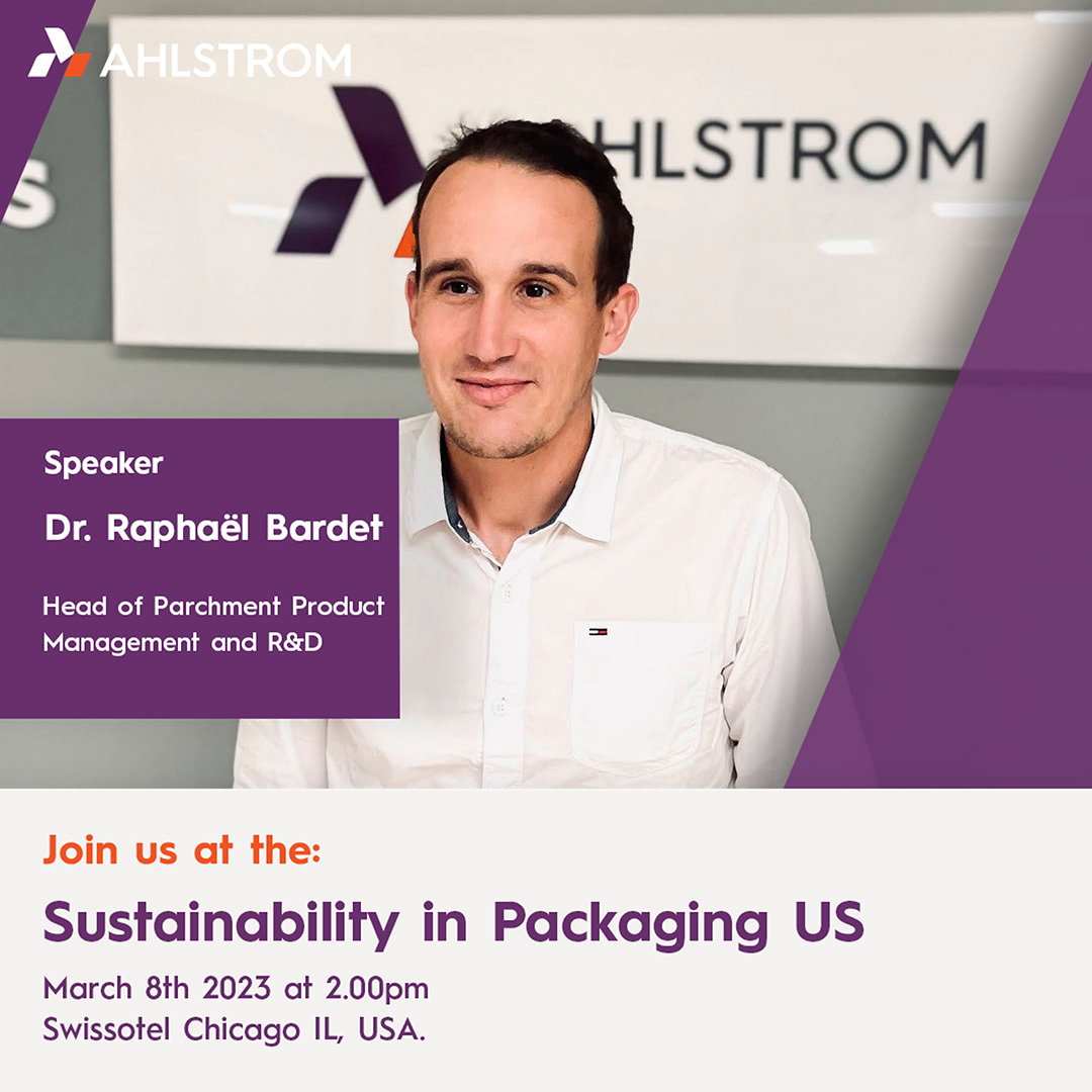 Want to learn more about how we at Ahlstrom see the functionalization of fiber-based flexible packaging? Join Raphael Bardet on march 8th 2023 at 2.00pm at the Sustainability in Packaging US at the Swissotel in Chicago IL, USA. Learn more: fal.cn/3wl11