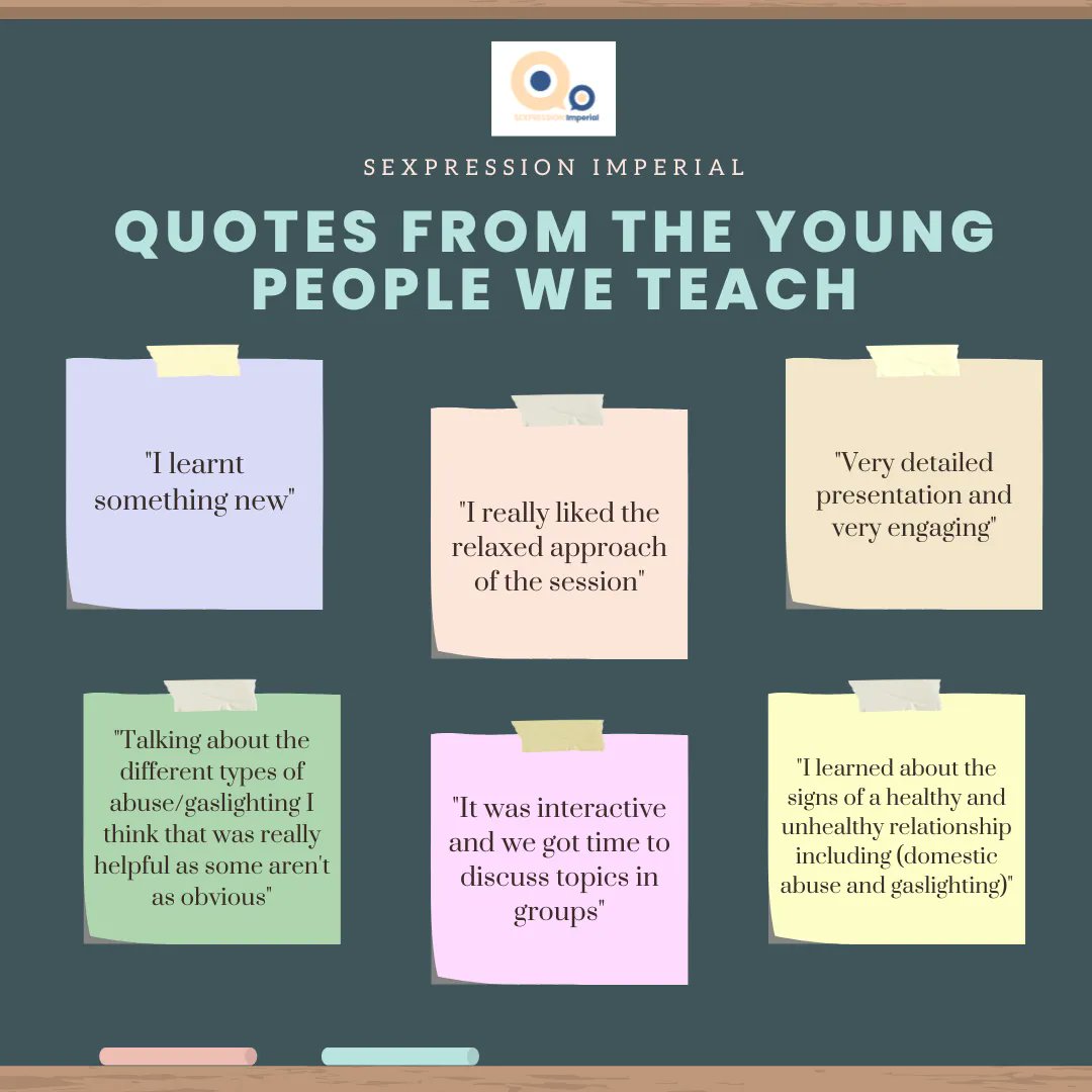 We are celebrating teaching over 100 students! 🥳 

These are just some of positive feedback we have recieved from the young people we teach! Thank you to our amazing volunteers! 🥰

Sexpression Imperial is the Imperial College branch of the National Charity <a href="/Sexpression/">Sexpression:UK</a>