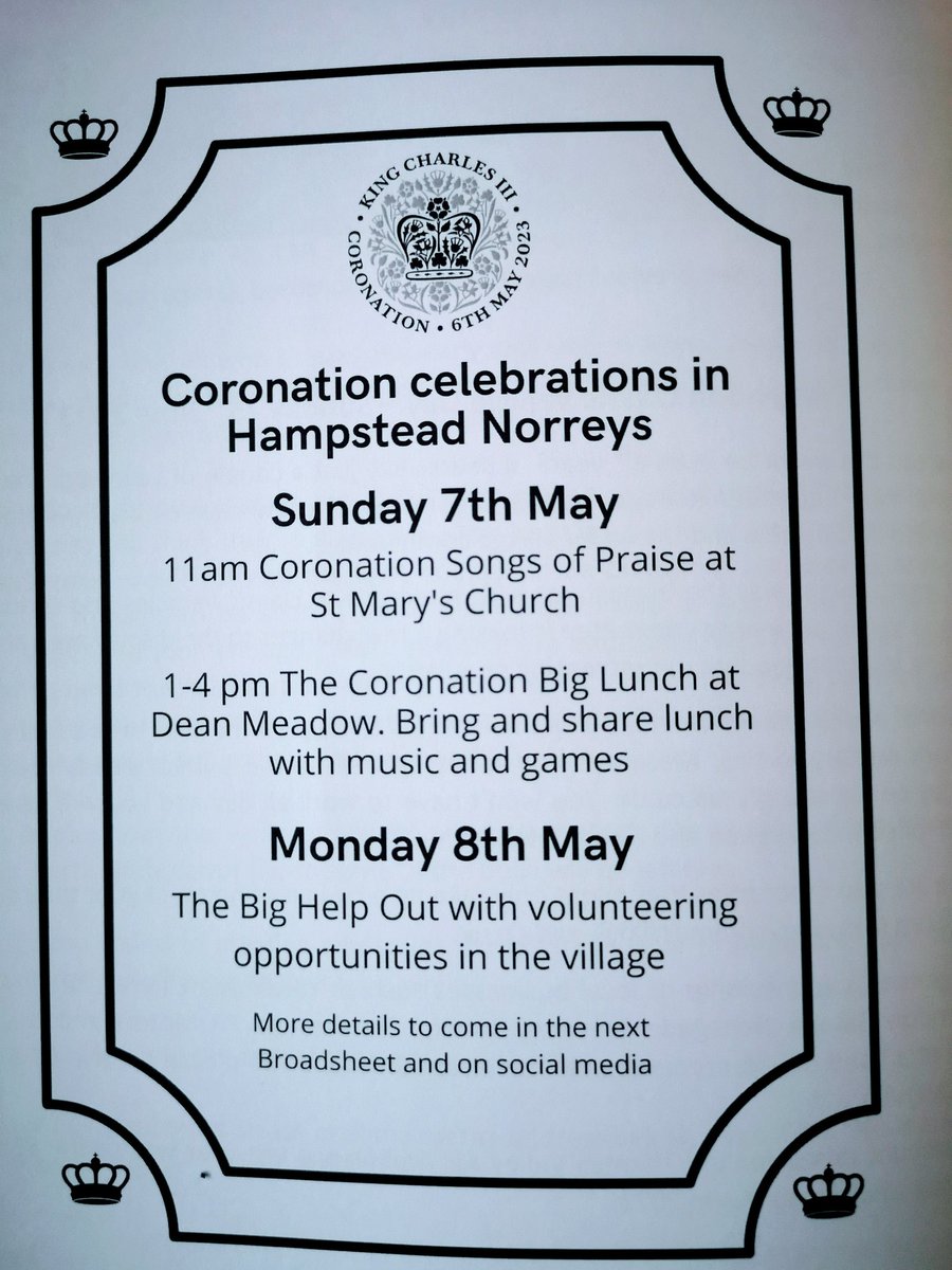 Dates for your diary...

#Coronation
