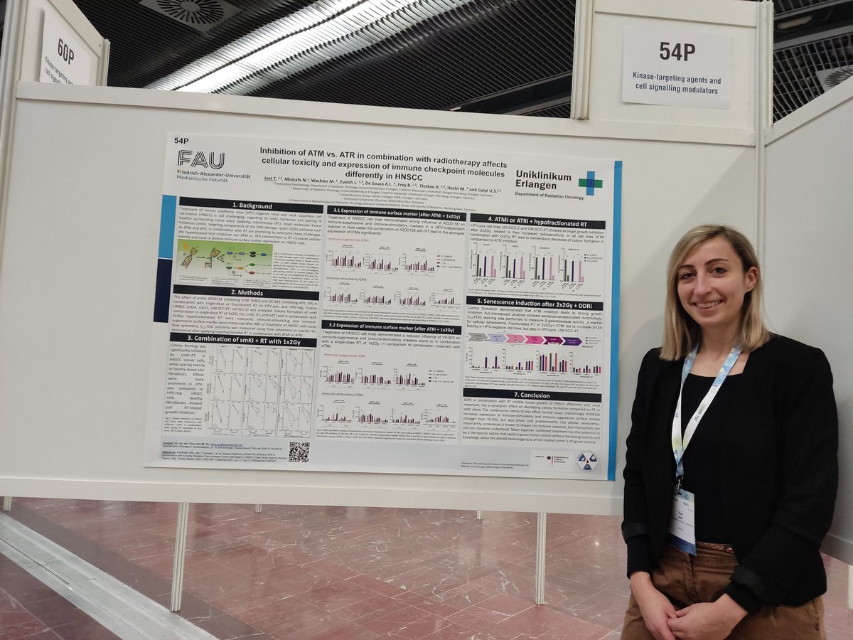 I am glad to present my latest data of #DNArepairinhibitors in combination with radiotherapy in #HNSCC at the #esmotat2023 in #paris. #targetedtherapy #translatradbio