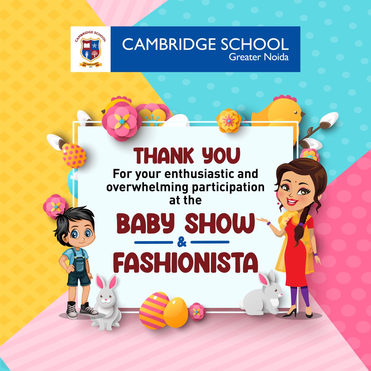 CambridgeGNoida's tweet image. Cambridge School Greater Noida extends its heartiest thanks to the participants and audience for the Baby Show and Fashionista event. Your enthusiastic presence and participation brought much joy and fanfare to the event.
.
.
.
#CambridgeSchoolGreaterNoida #CSGN #LearnToServe