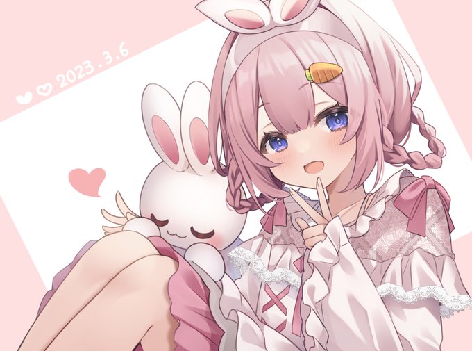 「heart rabbit ears」 illustration images(Latest)｜21pages