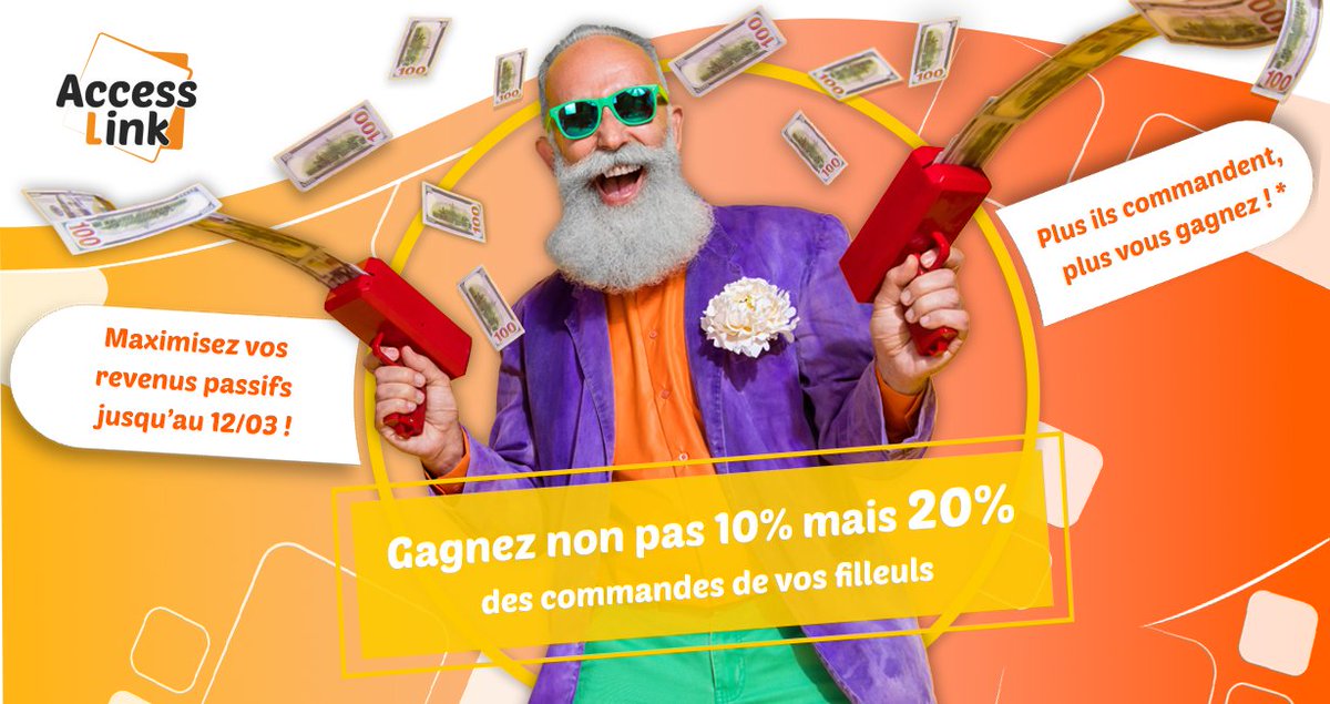 🔗 AccessLink - Backlinks dès 3 € 🔗 (@access_link) on Twitter photo Maximisez vos revenus passifs pendant une semaine !
🤩 Gagnez 20% des commandes de vos filleuls
🔥 Le meilleur parrain recevra 30%
Partagez maintenant votre lien affilié disponible dans votre Dashboard et récupérez les pépettes 💰
👉 accesslink.fr/affiliation
#SEO #Netlinking Maximisez vos revenus passifs pendant une semaine !
🤩 Gagnez 20% des commandes de vos filleuls
🔥 Le meilleur parrain recevra 30%
Partagez maintenant votre lien affilié disponible dans votre Dashboard et récupérez les pépettes 💰
👉 accesslink.fr/affiliation
#SEO #Netlinking