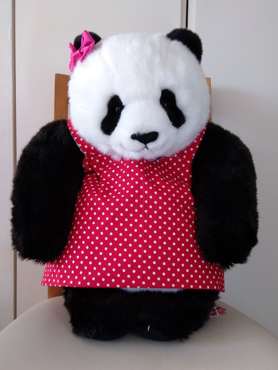 chatora1967's tweet photo. 去年、誕生日のプレゼントとして妻から贈ってもらった抱っこシャンシャン。
出会って1年のお祝いと、感謝の気持ちを込めて洋服を作ってみました。（リバーシブルにしてみました）
これ着て花見にでも行こっか？

#抱っこシャンシャン
＃シャンシャン
#上野動物園 https://t.co/DXMoshRt8P