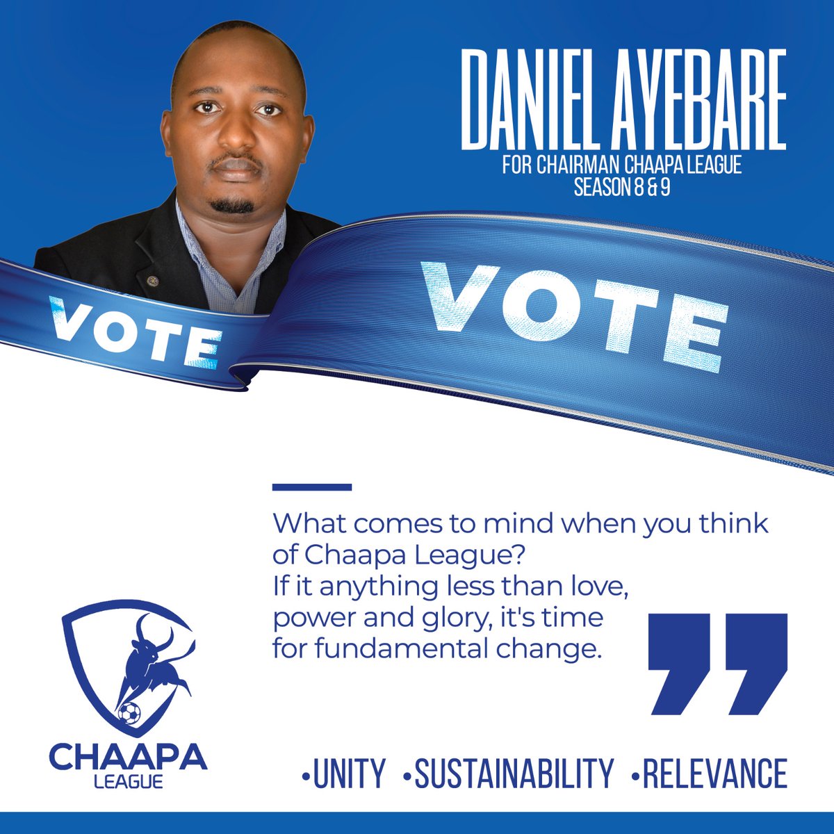 AherezaJanice's tweet photo. Chaapa league is more than a league, it's a community that welcomes everyone whether he's an old boy at @Mbarara_HS or not.
That's why we are voting Daniel this week as our next chairman of @ChaapaLeague. He's vowed to make it a better place.
#DanielForPresident https://t.co/yzmKdWktCa