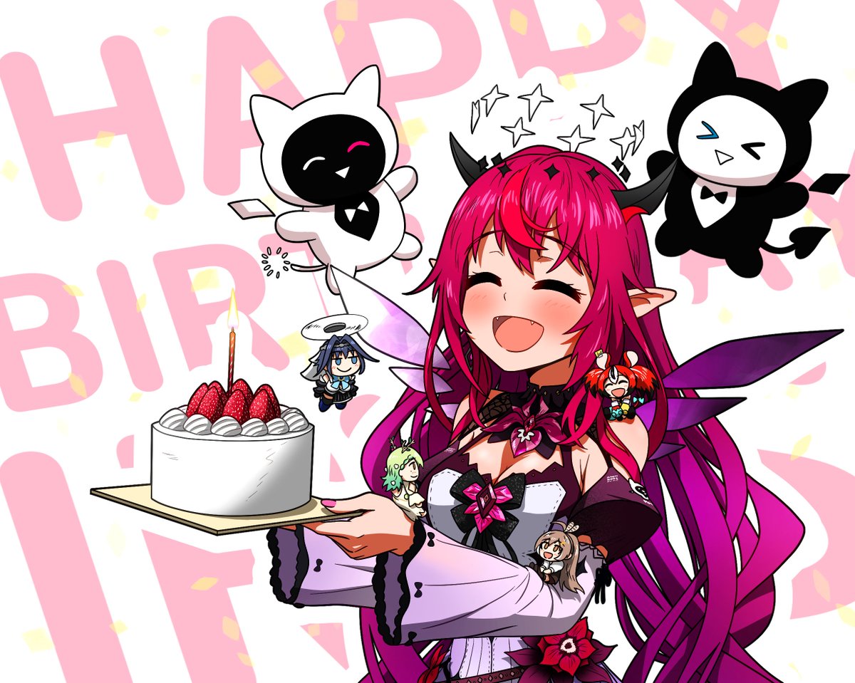 セレス・ファウナ ,ハコス・ベールズ ,IRyS ,七詩ムメイ 「#HololiveEN#HopeyBirthday #IRySartHappy 」|DDOLBANG (똘방)のイラスト