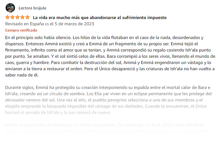 jogoescritor's tweet photo. Muchas gracias @lectorabrujula por dejar una reseña sobre #ishala en Amazon.
😊
https://t.co/ggtq9AolZA https://t.co/LmjU6CY8N9