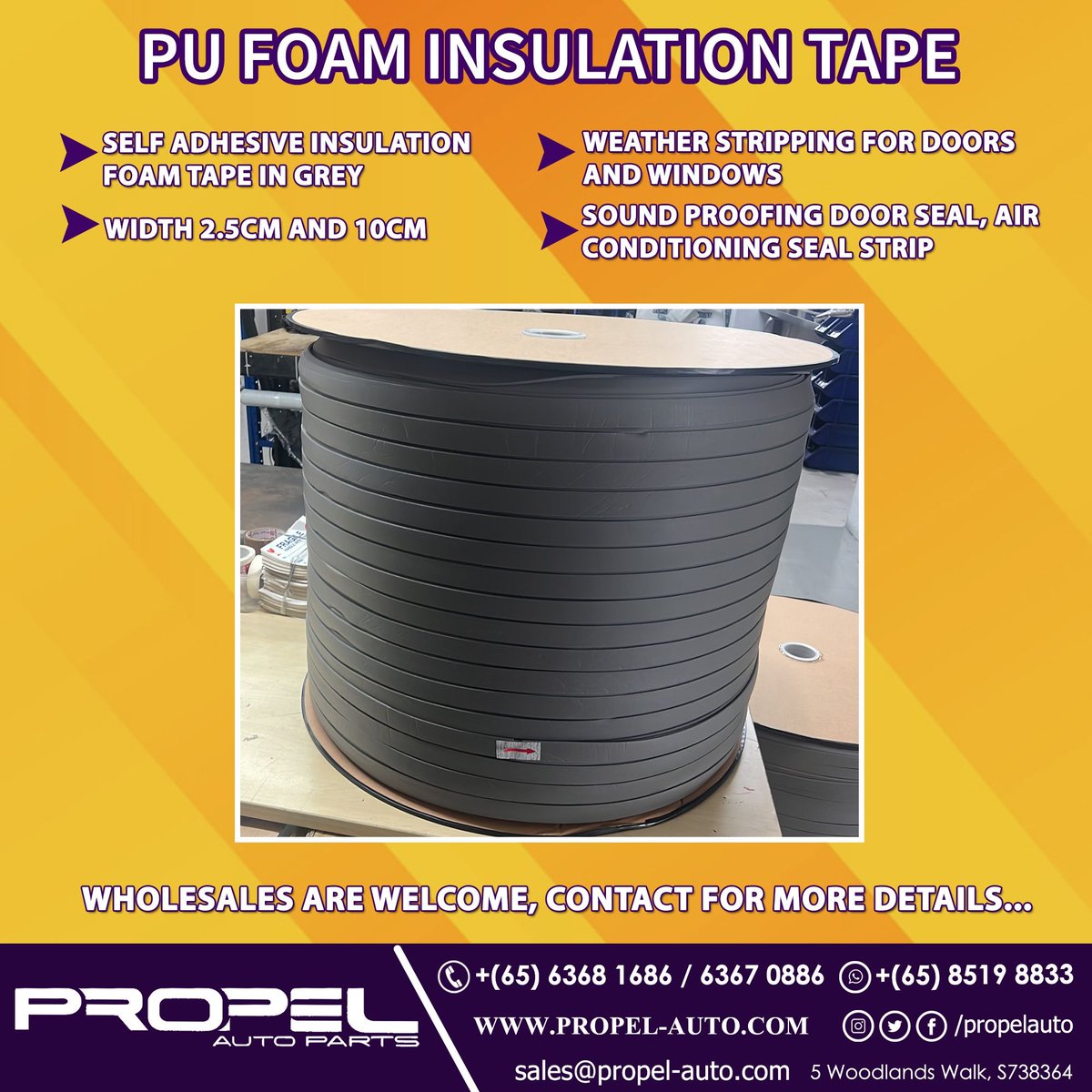 PU Foam Tape #ForSale 

Multi-Purpose Foam Tape Usage: Sound Proofing Seals | Weather Proofing Seals | Cleaning Grease | Absorbing Oil in Floor | Safe Packing Material

Welcome for Bulk (Or) Loose Sales 👇✍️🤳

#PuFoam #ExportQuality #FoamTape #PropelAuto #WarehouseSale #WhatsApp