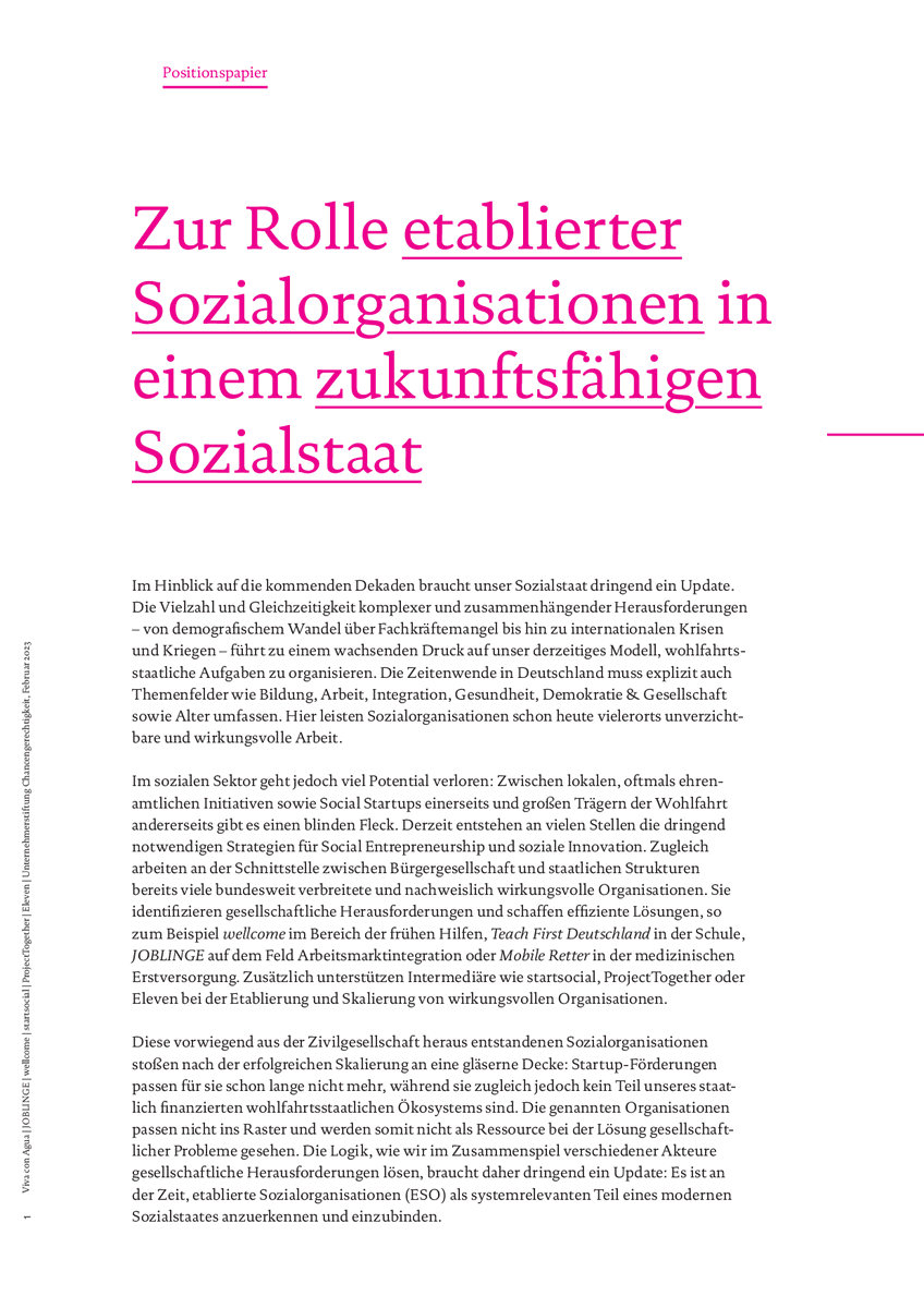 felixdresewski's tweet photo. Welche Rolle können/ sollen 

etablierte Sozialorganisationen 

in einem zukunftsfähigen #Sozialstaat spielen?

Positionspapier u.a. von @VivaconAgua @wellcome_gGmbH @_Joblinge @startsocial_eV @MichaelaWintric @PT_Deutschland @ElevenNGO https://t.co/PqkwTUYXQL