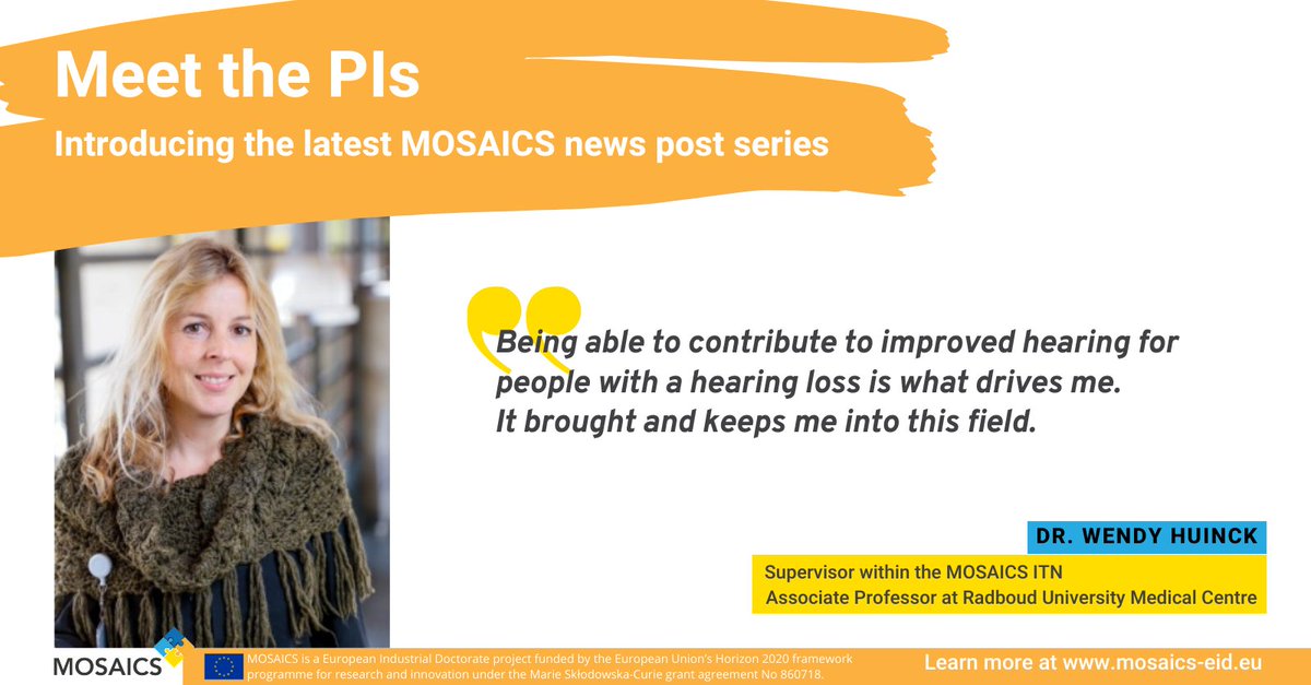 MOSAICS_2020's tweet image. Happy #IWD2023! 👩‍🔬Meet  @HuinckWendy one of the MOSAICS ESRs&apos; main supervisors. In this interview she shares what this role has meant for her and what advice she would give to an aspiring researcher in her field. 👇
mosaics-eid.eu/2023/03/08/mee…

#audiology @radboudumc @MSCActions