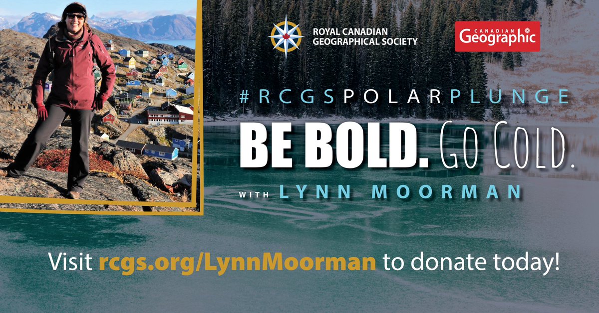 I do a lot of crazy things for geography but this will be one of the coldest! Across Canada we are plunging into ice waters to raise funds for programs of the Royal Canadian Geographical Society- we are close to our goal! Please donate!  #RCGSPolarPlunge rcgs.org/LynnMoorman