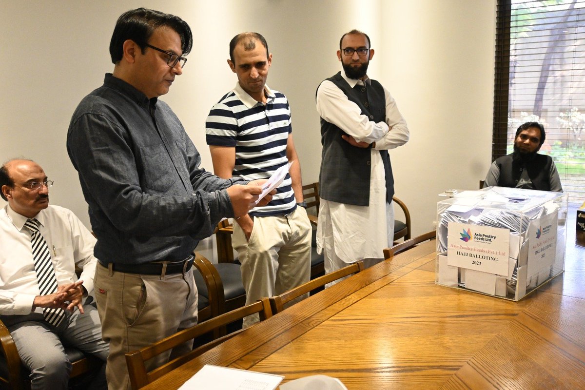 AsiaFeeds's tweet image. Hajj balloting 2023 was held with the presence of Asia Poultry Feeds - Pvt Ltd CEO and Director. We congratulate the two lucky winners who got selected from hundreds of applicants. Here are some glimpses from the balloting.

#AsiaPoultryFeeds #ReadyGo #hujjballoting #hujj2023