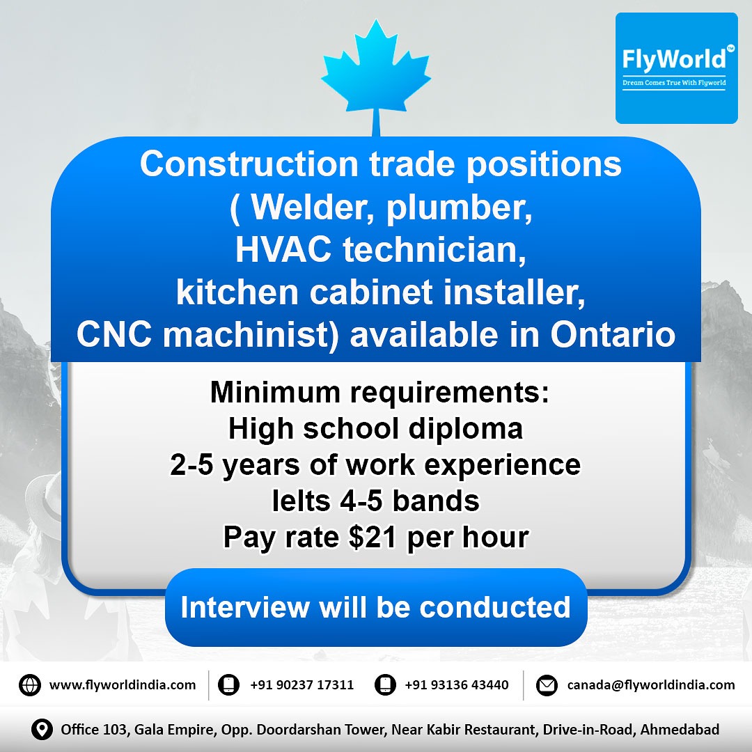 Build your career with us! Multiple construction trade positions available in Ontario - Welder, Plumber, HVAC Technician, Kitchen Cabinet Installer, and CNC Machinist.

#constructionjobs #tradesjobs #jobsearch #Ontariojobs #welderjobs #plumberjobs #HVACjobs #machinistjobs