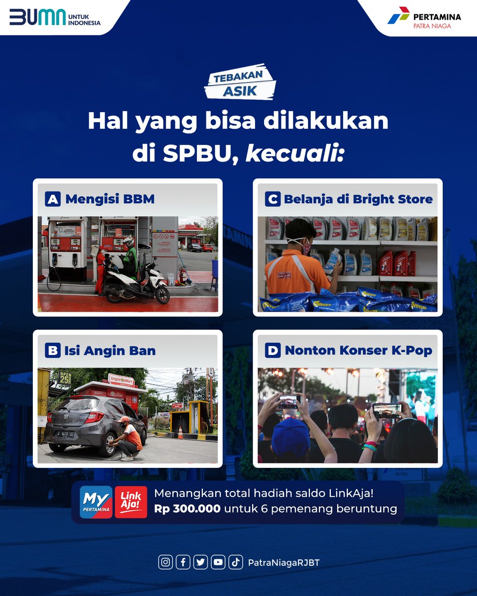 Jajan Bakwan tambah krupuk,
Ikut seru-seruan Tebakan Asik Yuk!

Kalo Sobat beruntung, Sobat bisa memenangkan saldo LinkAja sebesar Rp 50.000 untuk masing-masing pemenang, lho!