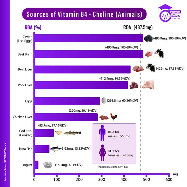 Choline is an essential nutrient that is required for various bodily functions, including cell membrane structure, neurotransmitter synthesis, and lipid metabolism.

To read entire caption, visit -https://t.co/ooSIAPJ0Si https://t.co/AtATwgCYW3