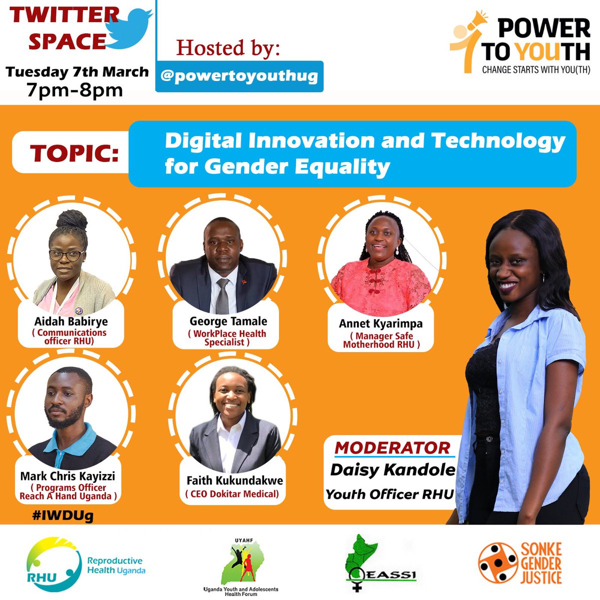 Kitandwegerald1's tweet photo. Let’s join the conversation about digital innovation &amp; technology for gender equality @powertoyouthug #IWDUg https://t.co/PQBt8R5xLH