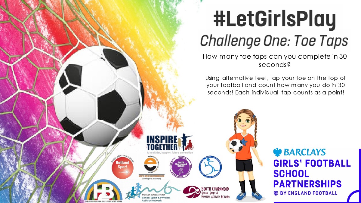 HB_SSPAN's tweet photo. Itβs the start of #LetGirlsPlayFootballWeek! β½οΈπ§
Get involved by taking part in our challenges below and by running sessions in your school! Donβt forget to tag us in your activities! #keepyupchallenge #toetapchallenge https://t.co/kZIyTdKp9h