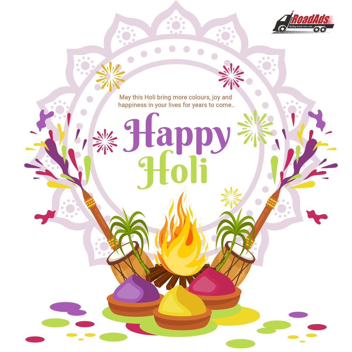 RoadAds_'s tweet photo. May this Holi bring more colours, joy and happiness in your lives for years to come.

#festival #holi #socialmediaposts #creative #design #colorful #happiness #india https://t.co/RJJZyeAfxK