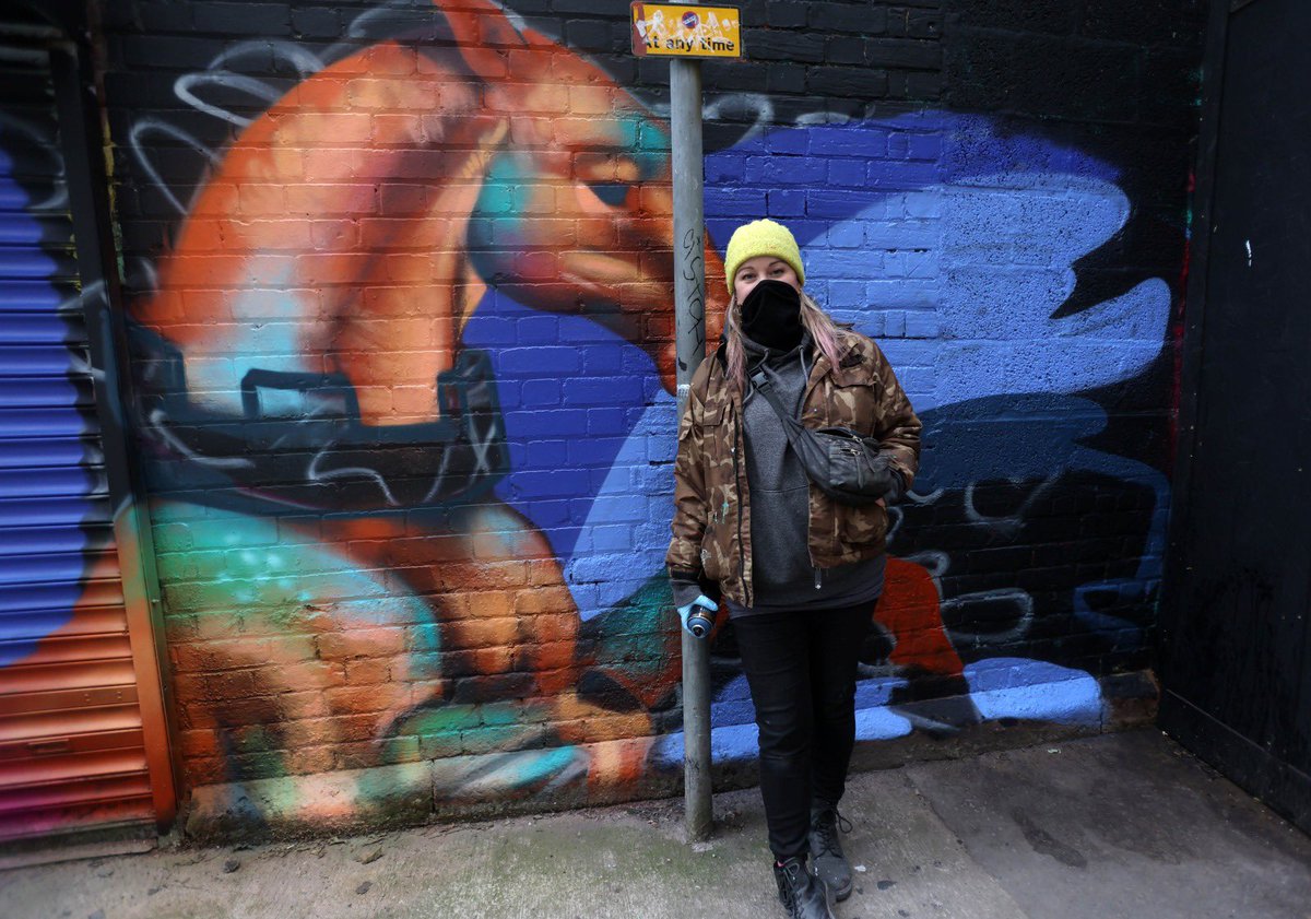 A group of women artists transform Belfast's College Court, ahead of International Women's Day #IWD <a href="/irish_news/">The Irish News</a> <a href="/belfastcc/">Belfast City Council</a> <a href="/thisisfriz/">friz</a> <a href="/dannisimpsonart/">Dannisimpsonart</a> <a href="/DaisyChainInc/">Daisy Chain Inc</a>